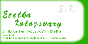 etelka kolozsvary business card